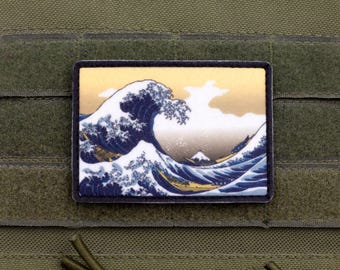 Katsushika Hokusai – The Great Wave off Kanagawa fine art klittenbandpatch