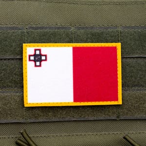 Malta flag hook and loop patch Bandiera ta&#39; Malta