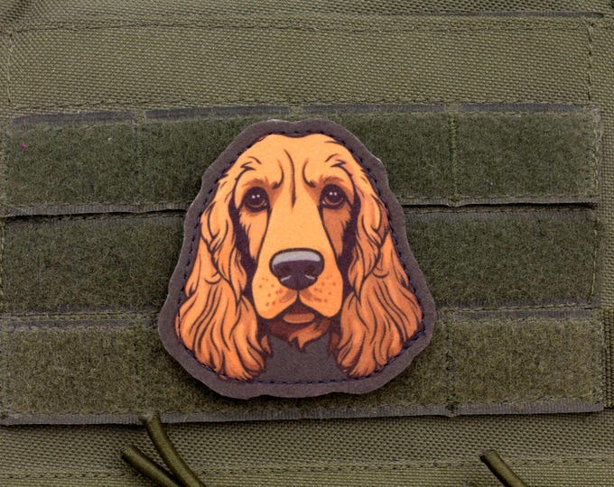 English Cocker Spaniel Patch – Cartoon Style