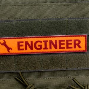 Engineer TF2 RED team stripe hook and loop morale patch