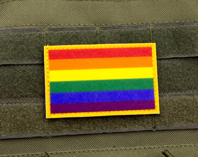 LGBTQ pride rainbow flag hook and loop patch