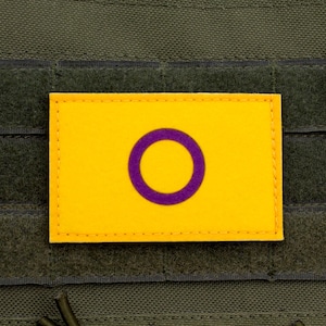 Intersex LGBTQ flag hook and loop patch