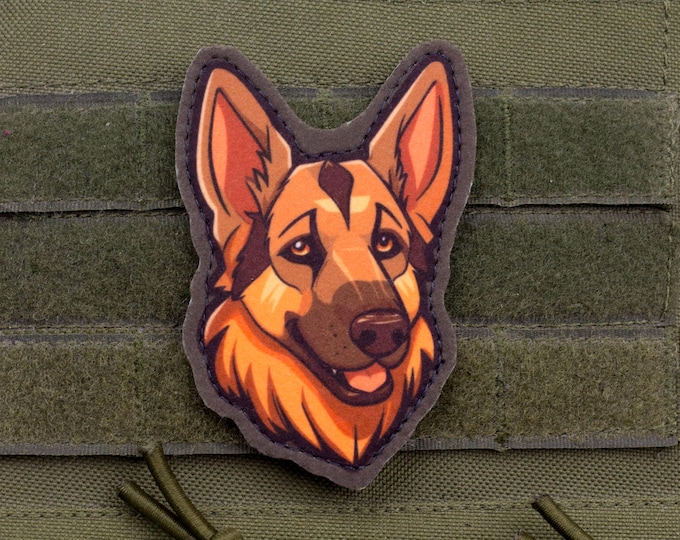 German Shepherd Patch – Cartoon Style