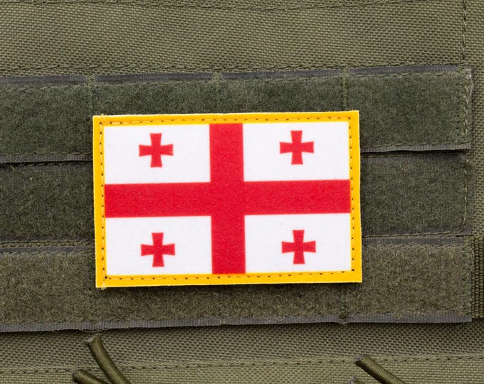 The flag of Georgia hook and loop patch Sakartvelos drosha
