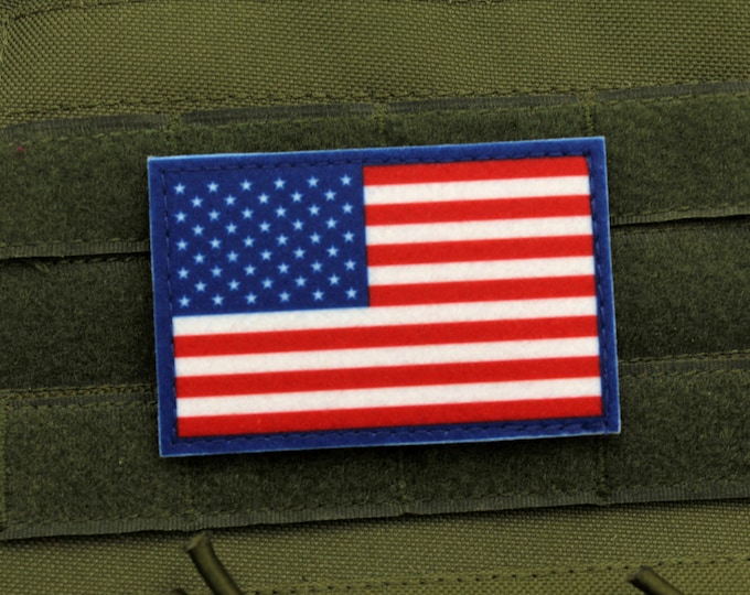 American flag patriotic hook and loop patch