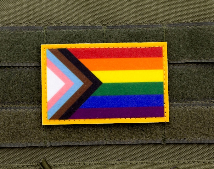 LGBTQ progress pride flag hook and loop patch
