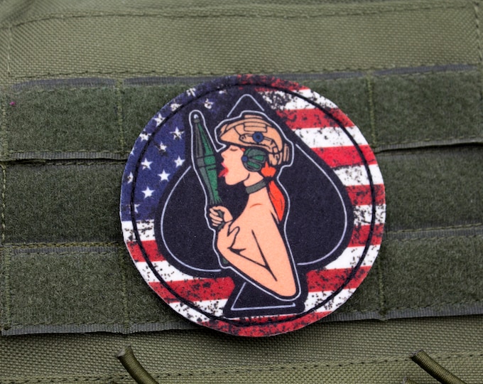 Queen of spades sexy girl military hook and loop patch