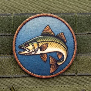 Pike fishing hook and loop morale patch