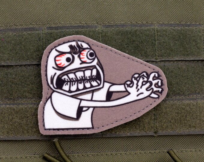 Rage Guy Meme Patch | 3.3″ x 2.8″ Hook and Loop Morale Patch | Sublimated Felt