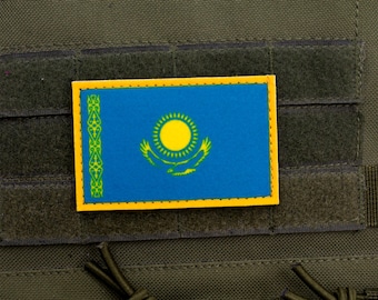 Kazakhstan Flag Hook-and-Loop Patch