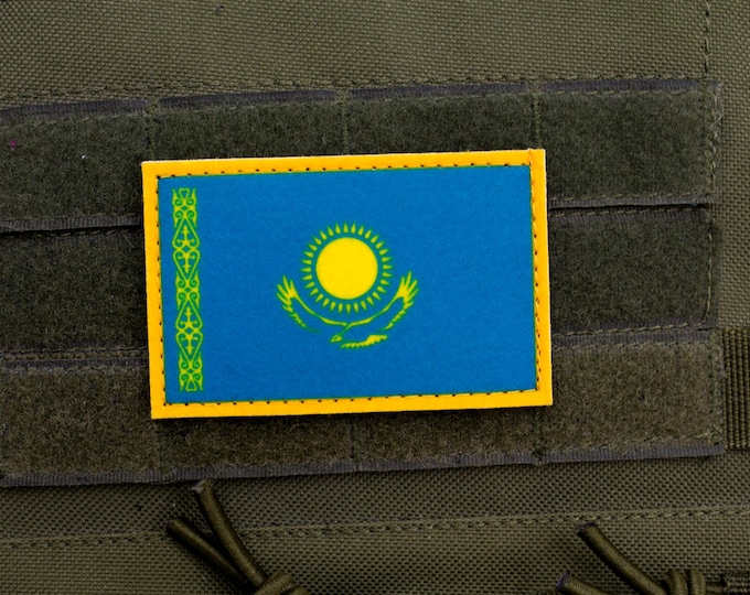 Kazakhstan Flag Hook-and-Loop Patch