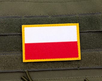 Poland flag hook and loop patch Flaga Polski