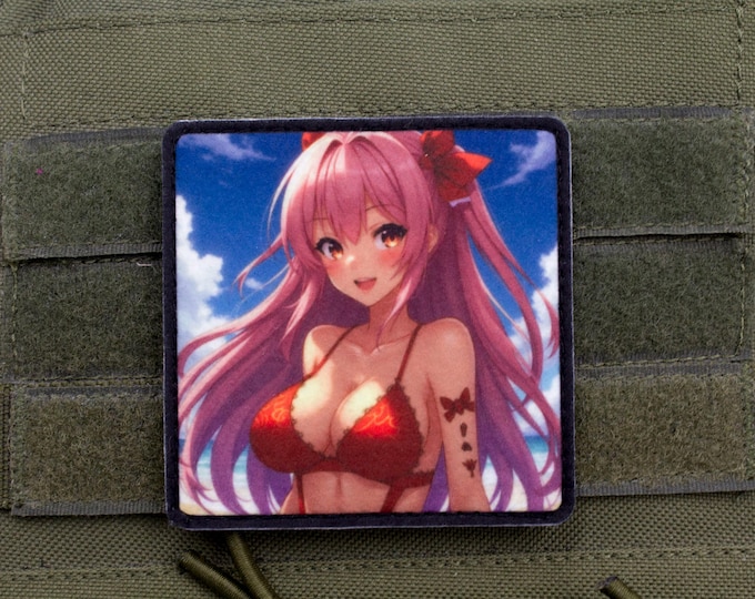 Red-Haired Anime Girl Patch