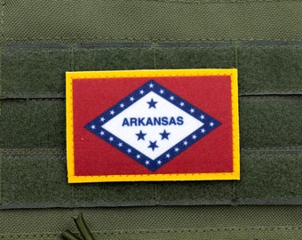 Arkansas flag patriotic velcro patch