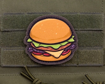 Patch engraçado de hambúrguer – Patch de incentivo alimentar para equipamentos táticos