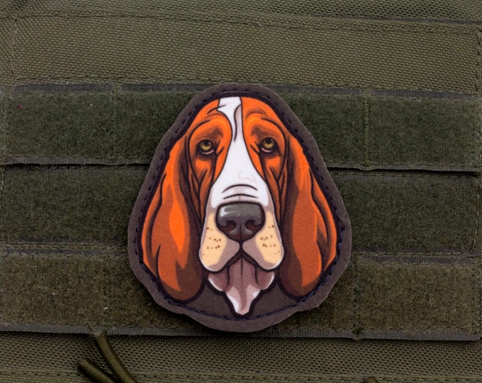 Basset Hound Patch – Cartoon Style