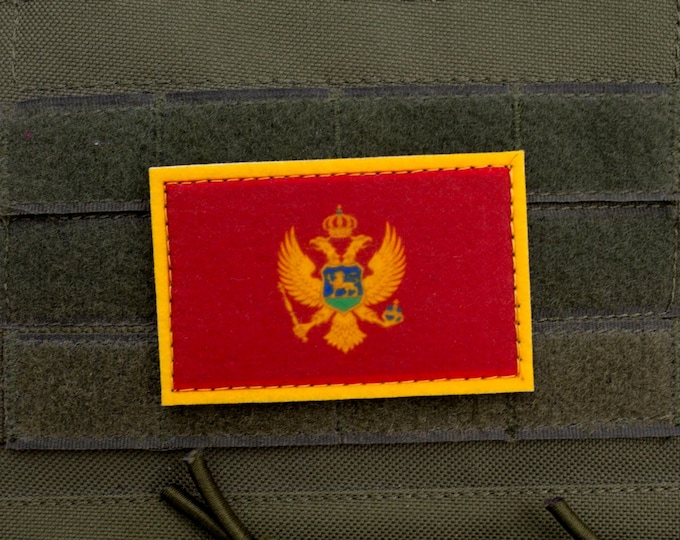 Montenegro flag hook and loop patch Crna Gora