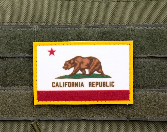 California flag patriotic hook and loop patch