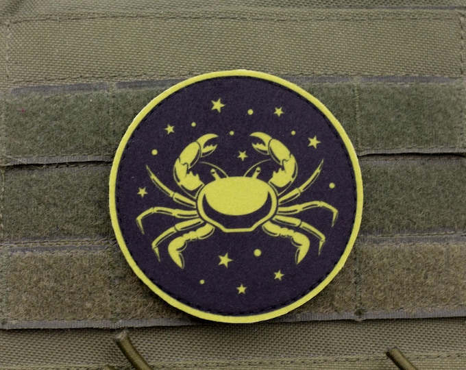 Cancer Zodiac Patch | Horoscope Sign Morale Badge | Printed Felt Astrology Patch