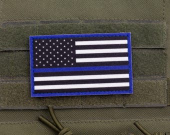 Dunne blauwe lijn vlag moreel patch