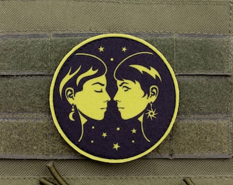 Gemini Zodiac Patch | Horoscope Sign Morale Badge | Printed Felt Astrology Patch