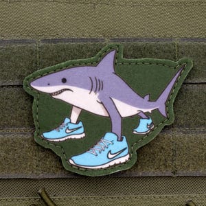 Tralalero tralala italian brainrot tiktok meme hook and loop morale patch