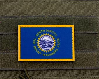 Patch patriótico com fecho de velcro da bandeira de Dakota do Sul