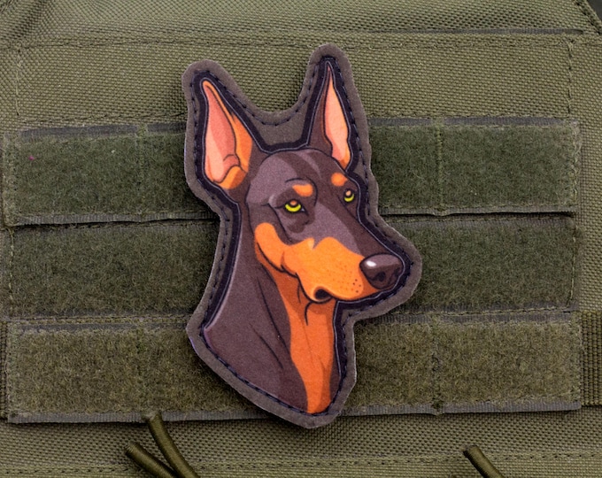 Doberman Pinscher Patch – Cartoon Style