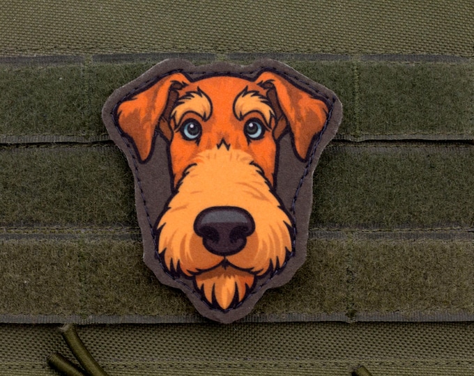 Airedale Terrier Dog Patch – Cartoon Style