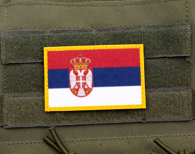 Serbia flag hook and loop patch  Застава Србије