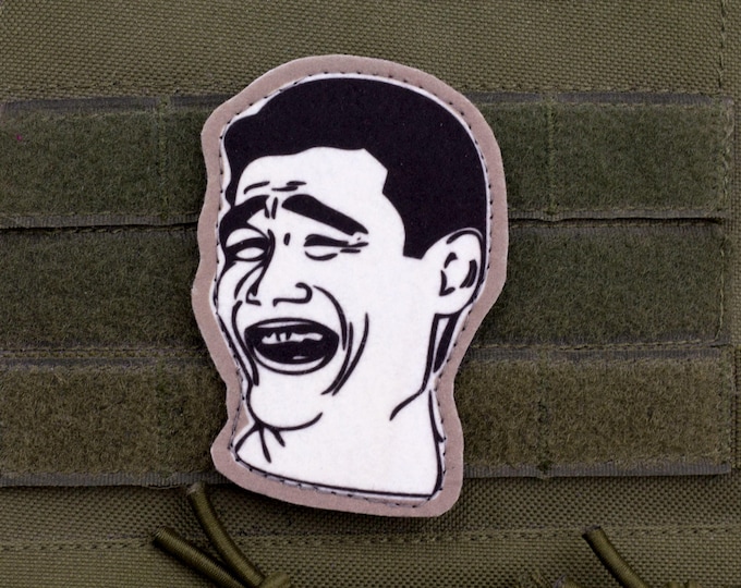Yao Ming Meme Patch: Sublimated Felt, Hook and Loop - 2.4" x 3.5"