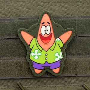 Patrick star spongebob meme hook and loop morale patch