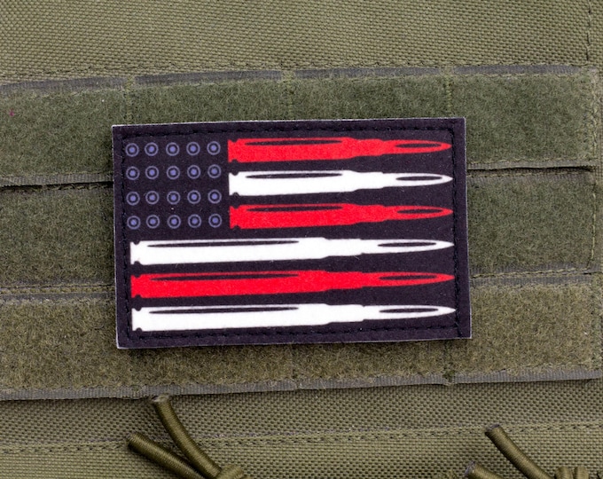 Ammo Flag Patch – USA Flag with Bullets Design