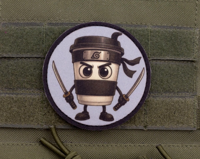 Cappuccino Assassino Patch | 3″ Round Hook and Loop Morale Patch | Italian Brainrot Meme Inspired