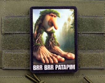 Brr Brr Patapim italian brainrot tiktok meme hook and loop morale patch