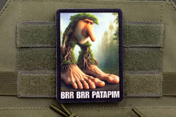 Brr Brr Patapim italian brainrot tiktok meme hook and loop morale patch
