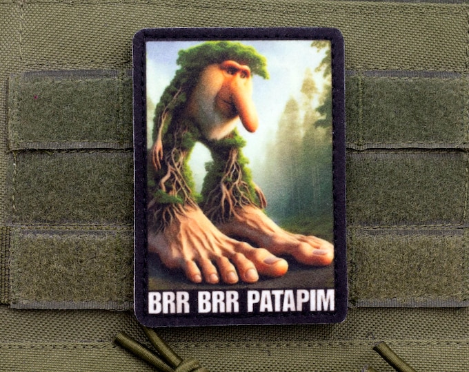 Brr Brr Patapim italian brainrot tiktok meme hook and loop morale patch