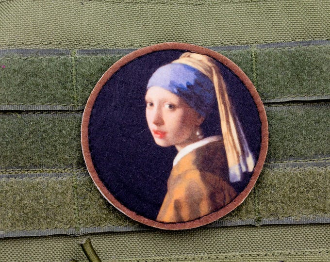 Girl with a Pearl Earring by Johannes Vermeer fine art hook and loop patch