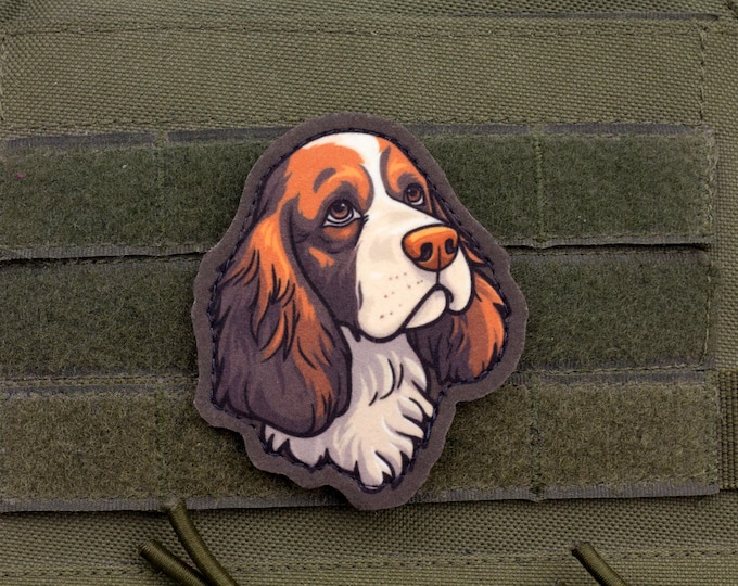 English Springer Spaniel Patch – Cartoon Style