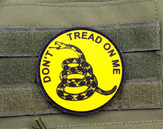 Dont Tread On Me Gadsden patriotic hook and loop patch YELLOW