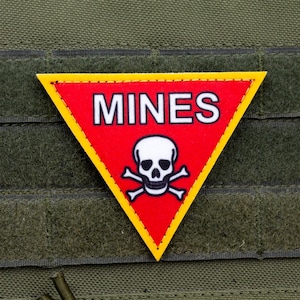 Military sapper mines hook and loop morale patch