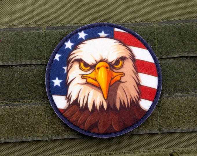 American eagle flag patriotic hook and loop patch