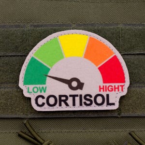 Niedriges Cortisol-Pflaster – Lustiges Stressmessgerät-Meme-Pflaster