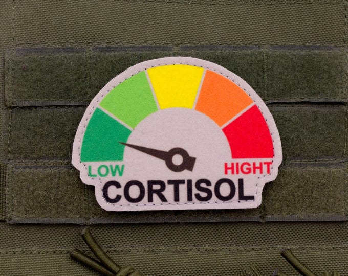 Low Cortisol Patch — Funny Stress Meter Meme Patch