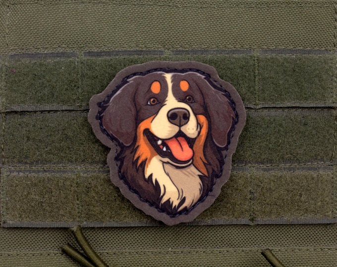 Bernese Mountain Dog Patch – Cartoon Style
