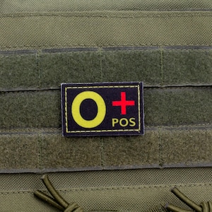 Bloedgroep O+ pos ZWARTE paramedicus emt patch