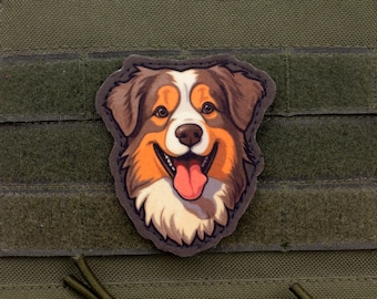 Australian Shepherd Patch – Cartoon Style