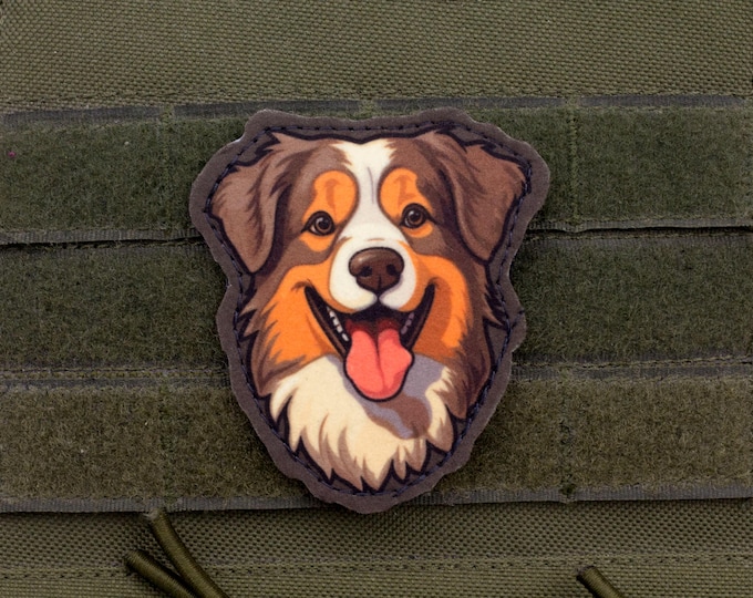 Australian Shepherd Patch – Cartoon Style