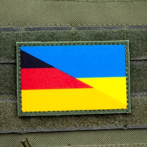 German and Ukraine Flag hook and loop patch deutschland flagge