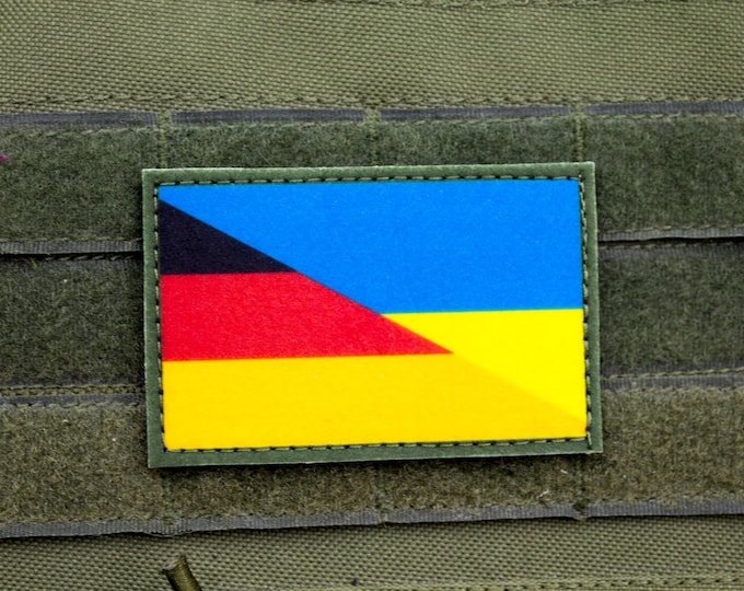 German and Ukraine Flag hook and loop patch deutschland flagge